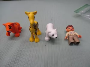 LEGO Duplo Zoo animals Keeper boy girl Tiger Giraffe Polar Bear parts lot fun A - Picture 1 of 3