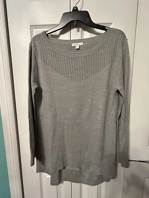 Suéter Top NEW YORK & COMPANY Mujer Manga Larga Gris Cuello Barco Alto Talla M Foto 1 de 4