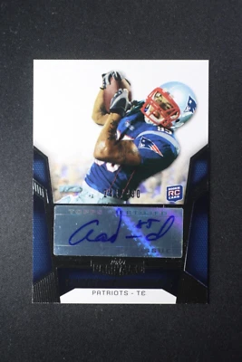 2010 Topps Unrivaled Football #113 Aaron Hernandez Rookie Auto Card #/480 - Image 1 of 3