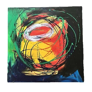 MARK KAZAVCHINSKI (Kavaz) “Fire Bowl” Abstract Painting on Canvas Signed 2002 - Picture 1 of 10