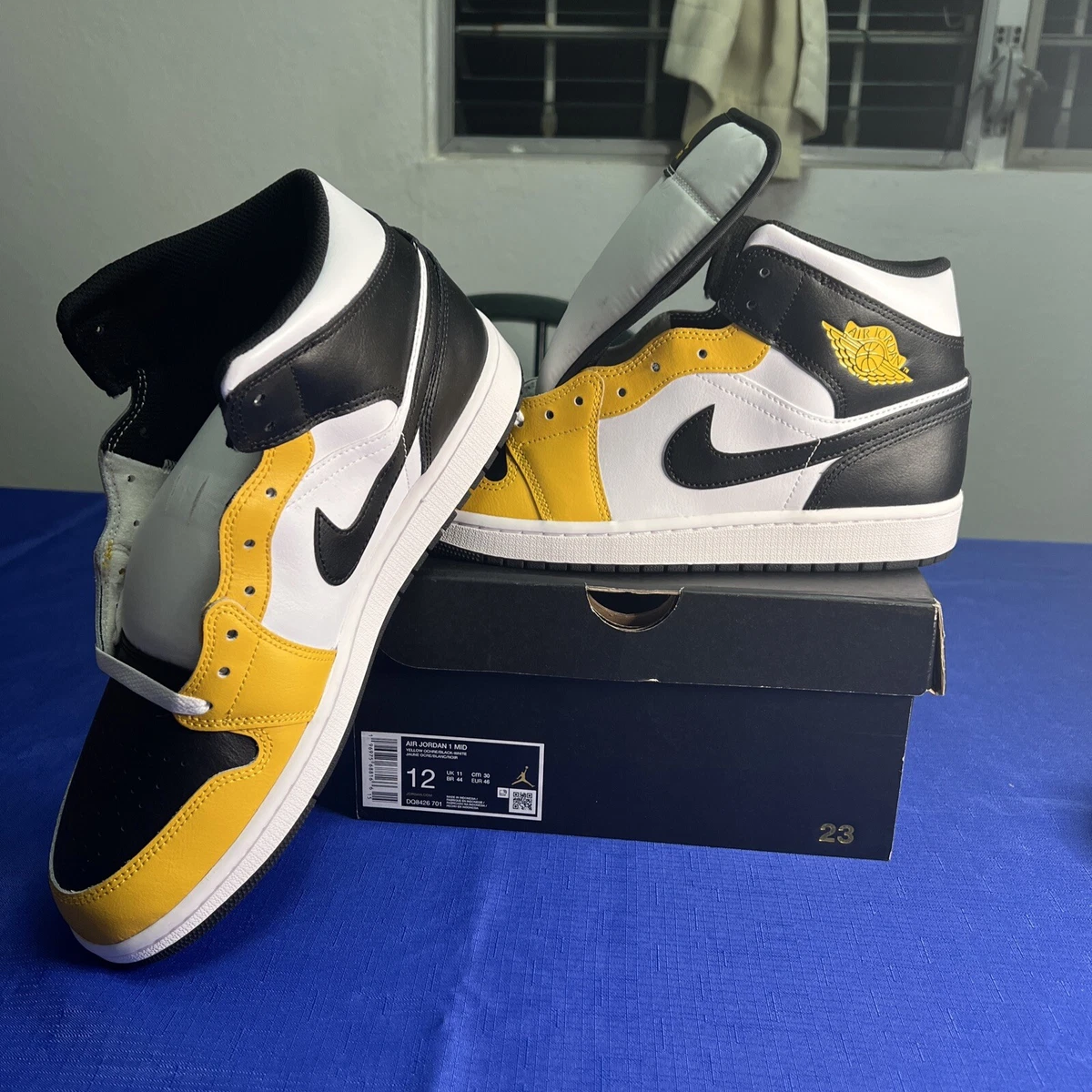 Nike Air Jordan 1 Mid Yellow Ochre/Black-White (DQ8426 701) size