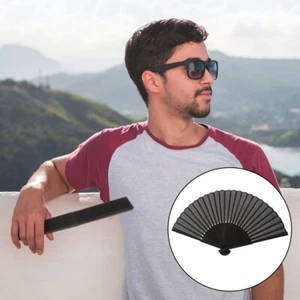 Small Folding Hand Fan Men Fans Men's Accessory - Picture 1 of 11