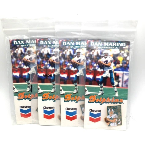 Miami Dolphins Dan Marino Lot 4 Cheveron Pins 10 08 Scheds NFL '72 Stamps Ticket Cover