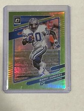 2021 Donruss Optic Barry Sanders Lime Green Prizm /35 Detroit Lions SP 87 SSP