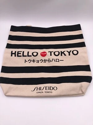 Bolso de Mano Shiseido Hello from Tokyo" Lona Algodón con Regalos Ginza Japón (D4) Foto 1 de 3