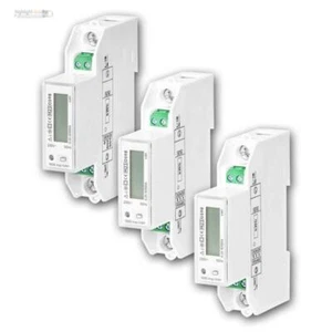 Stromzähler, 230V LCD Drehstromzähler Kalibriert, 1-Phasen für DIN-Hut-Schiene - Bild 1 von 9