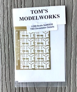 Tom's Modelworks Photo Etch 1/350 TBD Devastator Detail Set for 10 Planes # 3538 - Picture 1 of 6