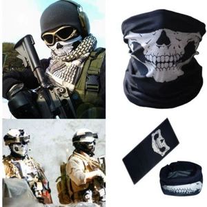 Máscara de neopreno media cara calavera motocicleta caza cuello cálido exterior militar - Imagen 1 de 8