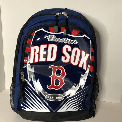 Boston Red Sox Kids MLB Est. 1901 Backpack Blue Red White Compartments Cover