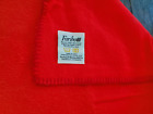 Vtg Faribo acrylic camping Blanket Red 62x40 Whip Stitch Edge Soft Solid Red 70s