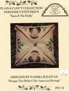 Cross Stitch Chart - Homespun Elegance - Santa & Holly - Picture 1 of 2