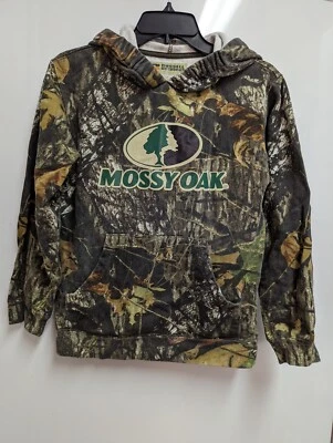 Russell Outdoors MOSSY OAK Youth L (14-16) HUNTING CAMO HOODIE Fish Pullover  - Image 1 of 4