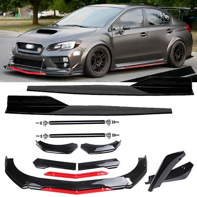 Front Rear Bumper Lip Spoiler Splitter Glossy Black Bod Kit For Subaru Impreza - Изображение 1 из 4