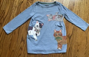 Mini Boden Girls 5-6Y Cat Tunic Shirt Appliqué - Picture 1 of 9