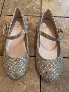 De Blossom Girl Dressy Rhinestone Mary Jane Shoes Size 1 US - Worn Only Ones - Picture 1 of 6