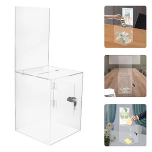 Large Acrylic Suggestion Box, Ballot Donation Box, Acrylic Donation Voting Box - Picture 1 of 20