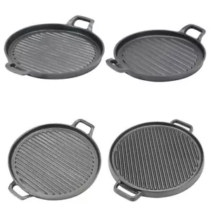 Cast Iron Enamel Frying Pan Grill Skillet Pancake Reversible Non-stick Griddle - Picture 1 of 19
