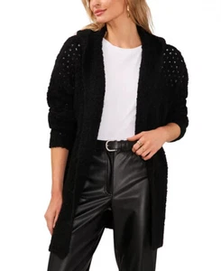 $109 Vince Camuto Women's Open-Front Hoodie Cardigan, Black, Small - Picture 1 of 1