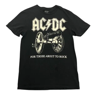 AC/DC T-Shirt For Those About To Rock Black Mens S Short Sleeve Rock Band Music - Picture 1 of 8