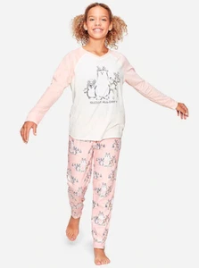 *NWT* JUSTICE GIRLS 8 10 12 SLEIGH ALL DAY ANIMAL FRIENDS COZY FLEECE PAJAMA SET - Picture 1 of 6