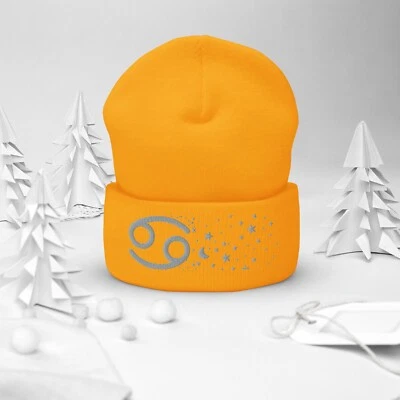 Gorro tejido Cancer Crab in the Stars - Acogedor sombrero tejido | Dorado Foto 1 de 4