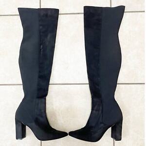 Steve Madden Women's Black Thigh High Boots EVERLEY Size 10M Over the Knee EUC