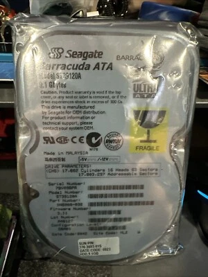 ST39120A Vintage New SEAGATE BARRACUDA ATA II 9.1GB INTERNAL HARD DRIVE Ultra - Image 1 of 4