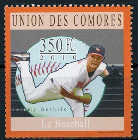 Baseball Sport Player Jeremy Guthrie Individual Stamp Mint NH Cover