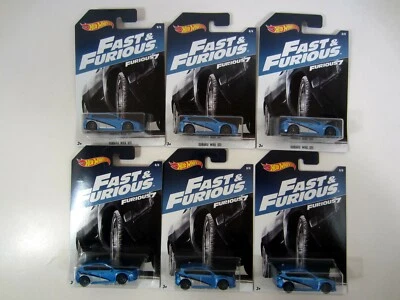 Hot Wheels 2017 Fast & the Furious LOT of 6x SUBARU WRX STI (BLUE) Car # 8/8  - Image 1 of 4