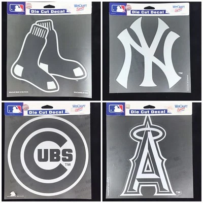MLB Team Logo Die Cut Car Sticker MLB Decal 8" x 8" (White) Baseball Pick Team - Image 1 of 4