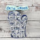 E-H Holland Blue Delft Style 100% Cotton Oven Mitt Vintage New Sealed
