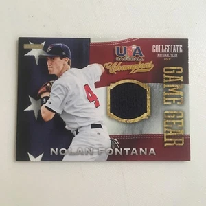 2013 Nolan Fontana Panini USA Champions Rookie Game Gear Card Los Angeles Angels - Picture 1 of 5