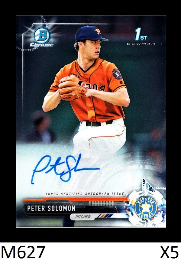 1-2017 BOWMAN CHROME DRAFT AUTO PETER SOLOMON ASTROS QTY - Image 1 of 1