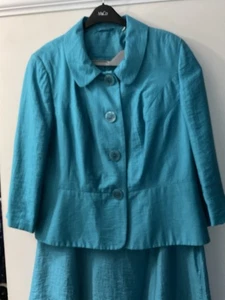 Women’s Size Medium EWM Turquoise Two Piece Suit - Picture 1 of 5