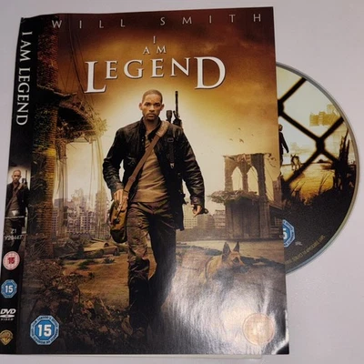I Am Legend DVD (2008) Will Smith, Lawrence (DIR) cert 15 disc cover only  - Image 1 of 4