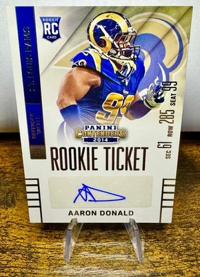 Boleto de novato Aaron Donald Rookie Auto 2014 Panini Contenders #101 RAMS Foto 1 de 2