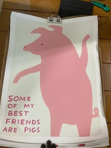 David Shrigley Einige meiner besten Freunde sind Schwein Kunst Poster - Bild 1 von 3