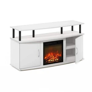 Jensen 47.24 in. Freestanding Wood Smart Electric Fireplace TV Stand in Solid - Picture 1 of 8