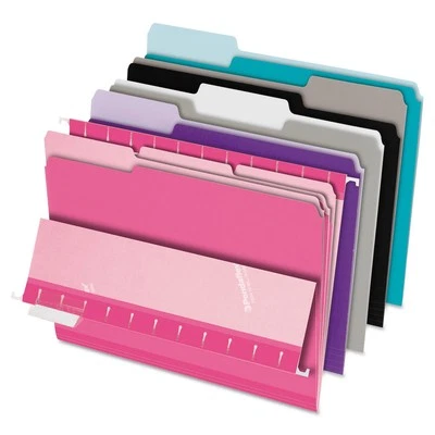 1/3 Cut Top Tab Pastel Interior File Folders 100 Pack (421013ASST2) - Image 1 of 3