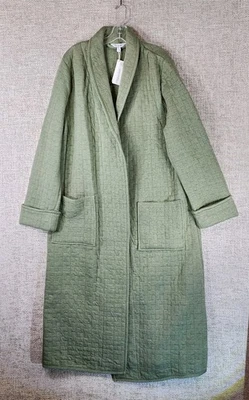 The Company Store Bata Capa Aire Mujer Grande Verde Acolchada *Falta Cinturón NUEVO Foto 1 de 4