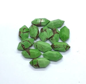 Hexagon Cut Green Copper Turquoise AAA Loose Gemstone For Assorted All Jewelry - Picture 1 of 9