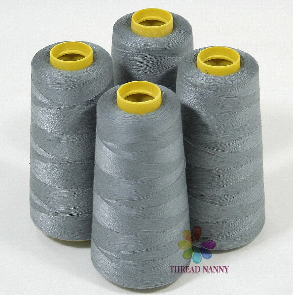 4 Xtra Large Cones of Polyester Sewing Quilting Serger Thread 3000yrd Grey - Image 1 of 1