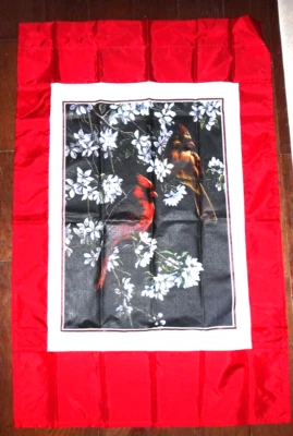 Primavera Par de Cardenales en Flores de Árbol Grande Jardín Bandera 28" x 42" Nuevas Pájaros Foto 1 de 2