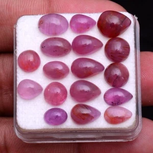 17 Pcs Natural Ruby 6mm-9mm Cabochon Untreated Stunning Red Loose Gemstones Lot - Picture 1 of 9