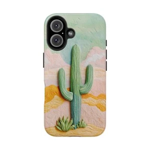 Cute Cactus in Desert Embroidery Print Tough Smart Phone Case iPhone Case - Picture 1 of 99