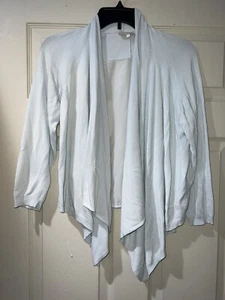 Ted Baker London Light Blue Silk Blend Waterfall Front Cropped Cardigan  Size M - Picture 1 of 8