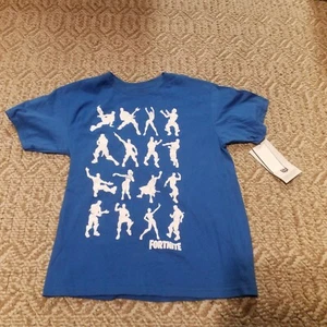 Fortnite Brand OG Youth T Shirt Size Medium Blue Short Sleeve Cotton Gamer Dance - Picture 1 of 6