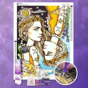 Dreamer Designs Premium DIY Diamond Canvas kit: Gemini - 24" x 35" - Picture 1 of 4