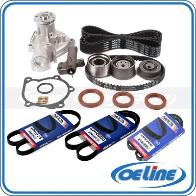 Kit tensor de correa de distribución bomba de agua correa de transmisión para 96-97 Mitsubishi Eclipse 2.0 Foto 1 de 4