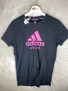 adidas Casual T-Shirts Top Size S Womens Black Logo Short Sleeve - Picture 1 of 11